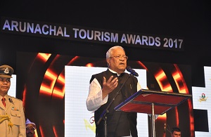 The Governor of Arunachal Pradesh Shri PB Acharya on the  occasion of State Tourism Award function at IG Park Itanagar on 31st January�2017.